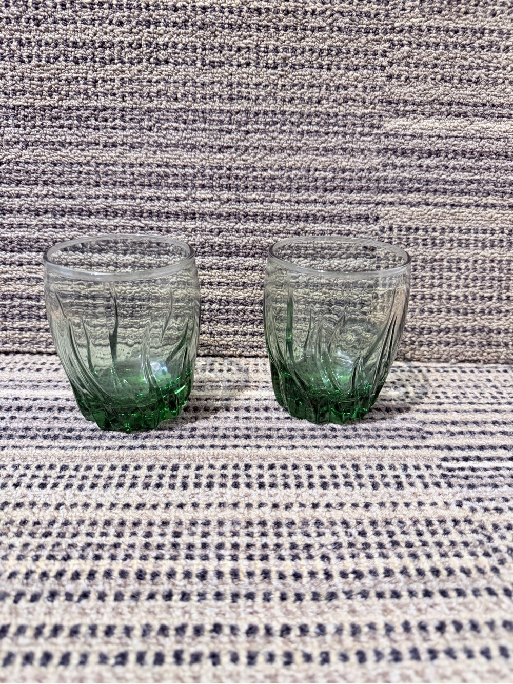 Green Ombre Textured Tumbler Glasses Anchor Hocking tumblers Set of 2